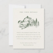 Details groene Bossen bergen schetsen bruiloft Kaart (Voorkant)