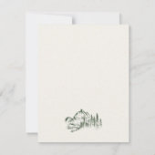 Details groene Bossen bergen schetsen bruiloft Kaart (Achterkant)