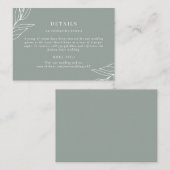 Details groene lef-garden bruiloft informatiekaartje (Voorkant / Achterkant)