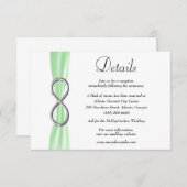 Details groene ribbon Silver Infinity Wedding Informatiekaartje (Voorkant / Achterkant)