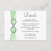 Details groene ribbon Silver Infinity Wedding Informatiekaartje (Voorkant)