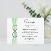 Details groene ribbon Silver Infinity Wedding Informatiekaartje (Staand voorkant)