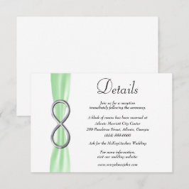 Details groene ribbon Silver Infinity Wedding Informatiekaartje