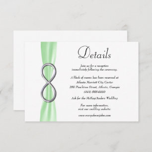 Details groene ribbon Silver Infinity Wedding Informatiekaartje