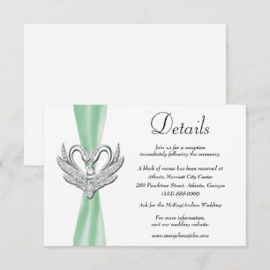 Details groene ribbon Silver Swans Weddenschap Informatiekaartje