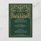 Details groene Royal Medieval Sword Wedding Informatiekaartje (Voorkant)