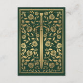 Details groene Royal Medieval Sword Wedding Informatiekaartje (Achterkant)