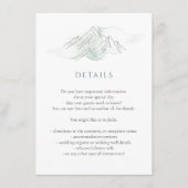 Details groene Waterverf bergachtige Natuur bruilo Informatiekaartje (Voorkant)