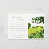 Details groene Waterverf Landelijke Hills Weddensc Informatiekaartje (Voorkant / Achterkant)