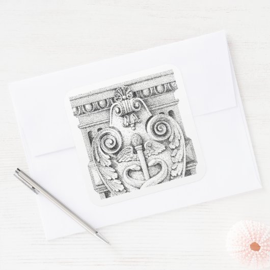 DETAILS Grote vierkante Stickers (Envelop)