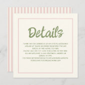 Details handschriftafel Retro bruiloft Kaart (Voorkant / Achterkant)