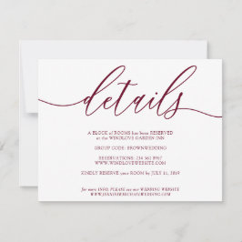 Details Handtekening Simple Burgundy RSVP Kaartje