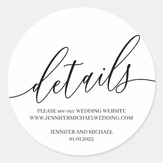 Details Handtekening tekst Ronde Sticker (Voorkant)