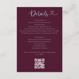 Details Hart QR Code RSVP Trouwkaart Bijlage
