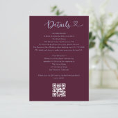 Details Hart QR Code RSVP Trouwkaart Bijlage (Staand voorkant)
