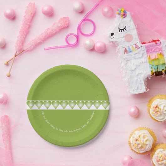 Details hartpatroon rondom papieren bordje (Feest)