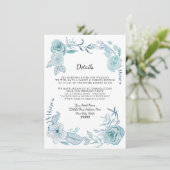 Details Hotel Blue White Boho Watercolor Bloemen Kaart (Staand voorkant)
