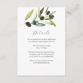 Details Huwelijksverblijf Kaart Waterverf Olive