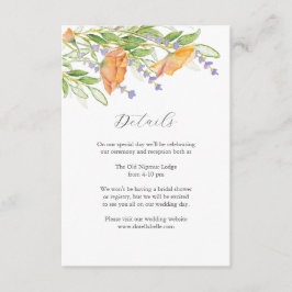 Details Huwelijksverblijf Kaart Wildflower Thema