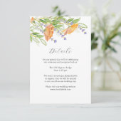 Details Huwelijksverblijf Kaart Wildflower Thema (Staand voorkant)