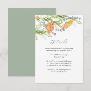 Details Huwelijksverblijf Kaart Wildflower Thema