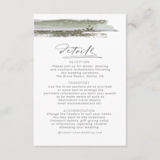 Details ID886 van het abstracte Band van de Verf Informatiekaartje (Voorkant)