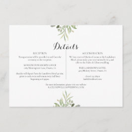 Details Informatie Trouwscript Groene Elementen Informatiekaartje