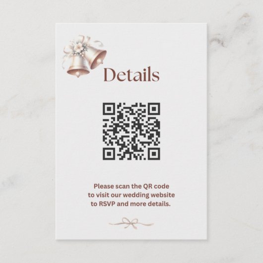 Details Insert for Pink Wedding Bells Invitation Informatiekaartje (Voorkant)