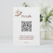 Details Insert for Pink Wedding Bells Invitation Informatiekaartje (Staand voorkant)
