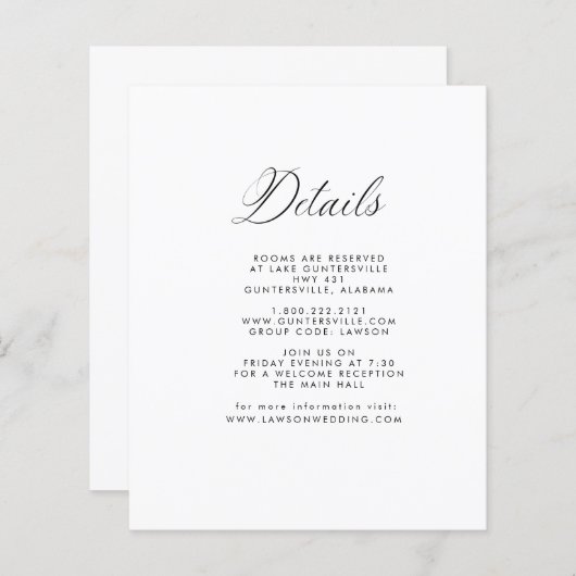 Details-kaart (Voorkant / Achterkant)