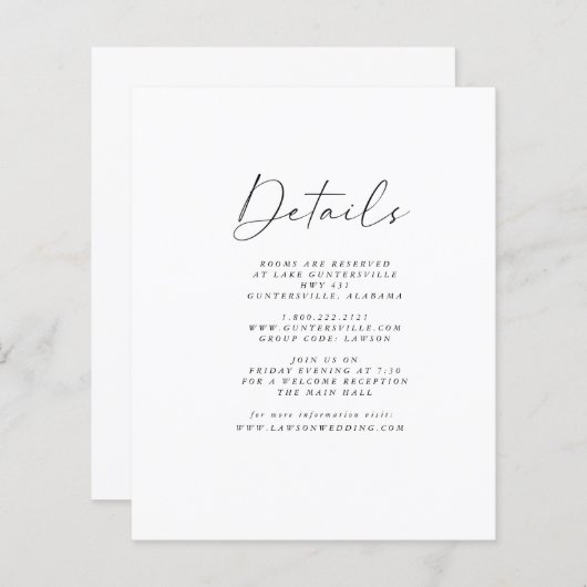 Details-kaart (Voorkant / Achterkant)