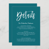 Details Kaart | Blauwgroen script (Voorkant / Achterkant)