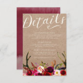 DETAILS KAART | Elegante Bloemen Boho Rustiek gewe (Voorkant / Achterkant)