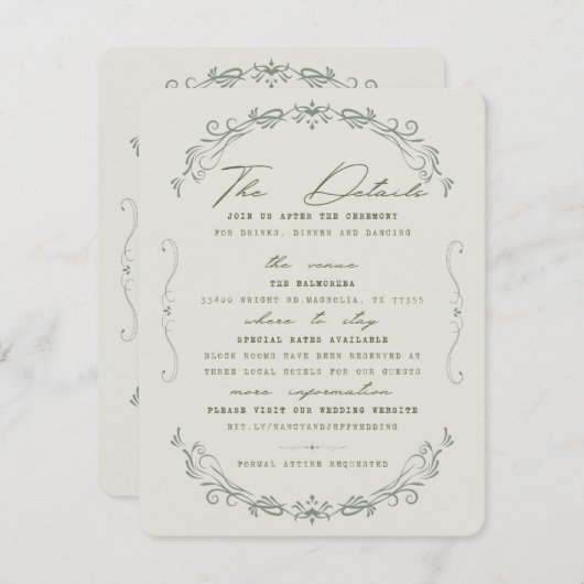 Details-kaart Informatiekaartje (Voorkant / Achterkant)