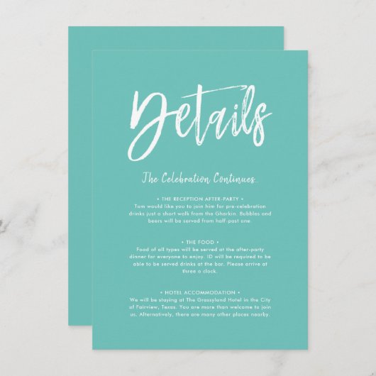 Details Kaart | Mint Green Script (Voorkant / Achterkant)