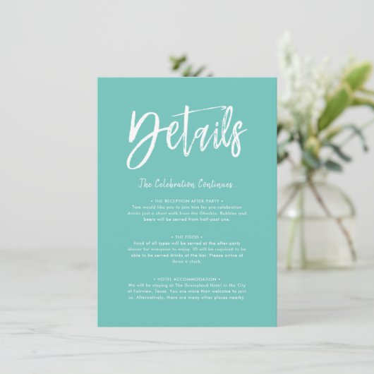 Details Kaart | Mint Green Script (Staand voorkant)