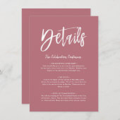 Details Kaart | Solide Roos Gold Colour Script (Voorkant / Achterkant)