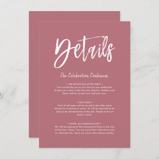 Details Kaart | Solide Roos Gold Colour Script (Voorkant / Achterkant)