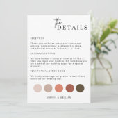 Details Kaart trouwkleding, kleurenpalet Details (Staand voorkant)