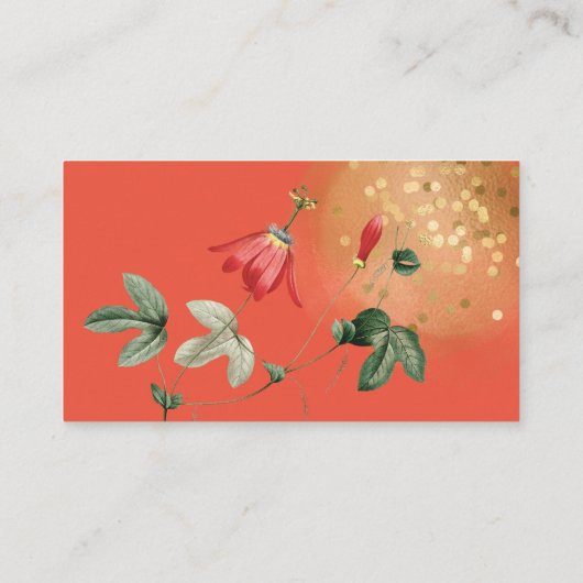 Details Kaart Website Bruiloft Bloemen Goud Koraal (Achterkant)