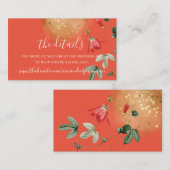 Details Kaart Website Bruiloft Bloemen Goud Koraal (Voorkant / Achterkant)