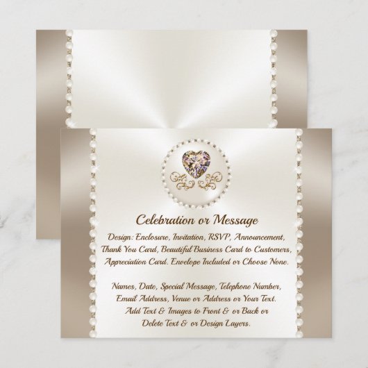 Details Kaarten voor Bruiloft, Jubileum, Business, (Voorkant / Achterkant)