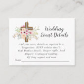 Details katholieke bruiloft - Roze zandlopers Informatiekaartje (Voorkant)