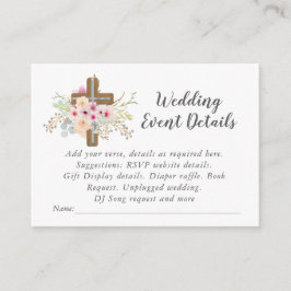 Details katholieke bruiloft - Roze zandlopers Informatiekaartje