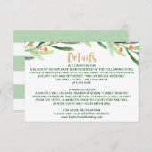 Details kerstfeest Holly Wreath Wedding Informatiekaartje (Voorkant / Achterkant)