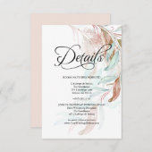 DETAILS | Koraal Aqua Teal Cascadend blad Informatiekaartje (Voorkant / Achterkant)