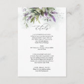 Details lavender Greenery Script Wedding Informatiekaartje (Voorkant)
