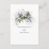 Details lavender Greenery Script Wedding Informatiekaartje (Achterkant)