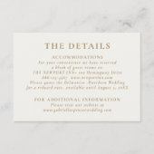 Details legant Chic Navy Blue Gold Wedding Informatiekaartje (Voorkant)