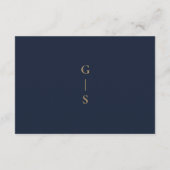Details legant Chic Navy Blue Gold Wedding Informatiekaartje (Achterkant)